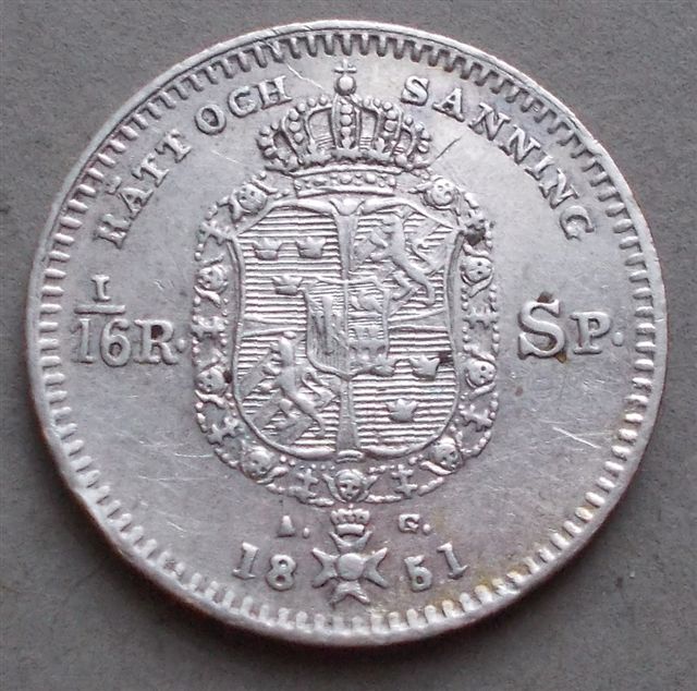 1851-Sweden-One-Sixteenth-Riksdaler